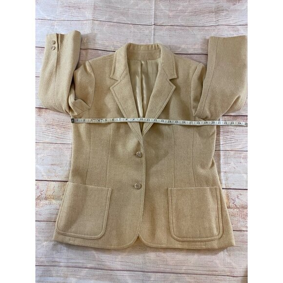 Vintage Dalton Women's Beige Wool Blend Two Piece Suit - 16 - Picture 4 of 14